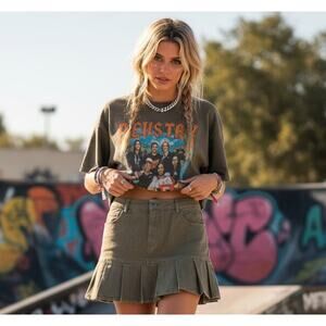 Elodie Pleated Hem Mini Skirt NWT Size Large